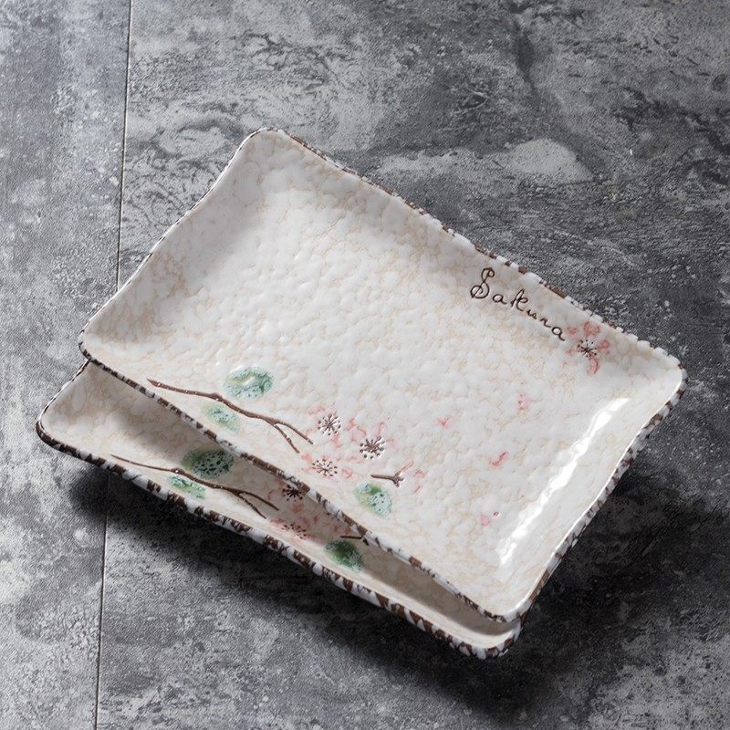 日式料理盘长方盘陶瓷创意菜盘碟子雪花釉瓷家用早餐盘鱼餐盘餐具,餐饮具,盘,淘宝优惠券,粉丝福利购,淘宝优惠卷