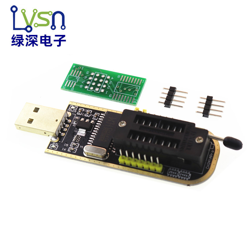 土豪金CH341A编程器 USB 主板路由液晶 BIOS FLASH 24 25 烧录器