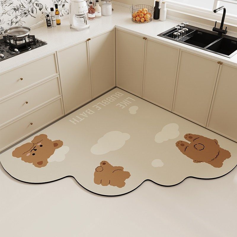 卡通厨房专用地垫吸水吸油地面防滑脚垫子可擦免洗家用进门垫地毯,居家布艺,厨房地垫,淘宝优惠券,粉丝福利购,淘宝优惠卷