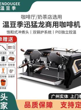 温豆季迅猛龙双头咖啡机商用奶茶店咖啡厅双锅炉系统半自动咖啡机