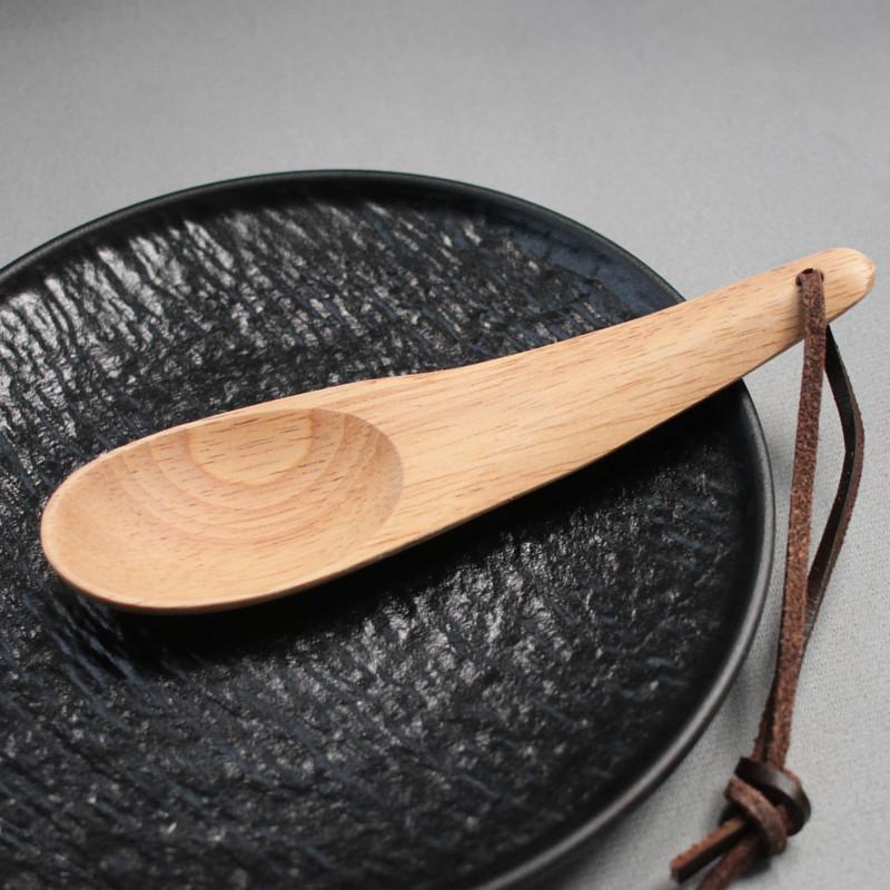 无漆天然栗木大头调羹短柄木勺大号喝汤勺稀饭勺茶勺日式木质餐具