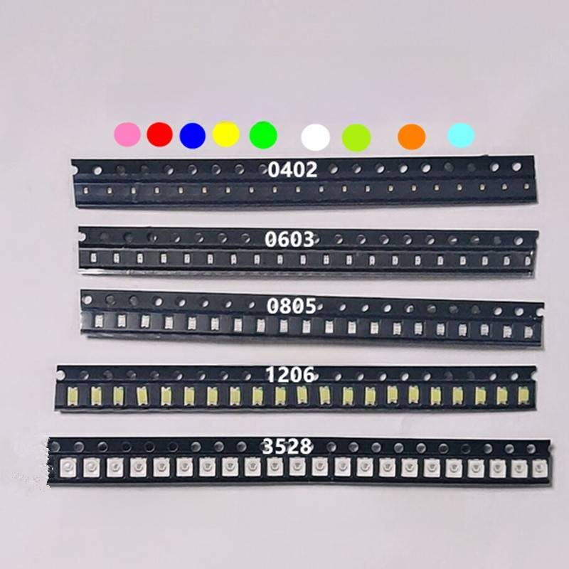 包邮 0402 0603 0805 1206红黄蓝绿白指示灯触摸按键模型LED灯珠