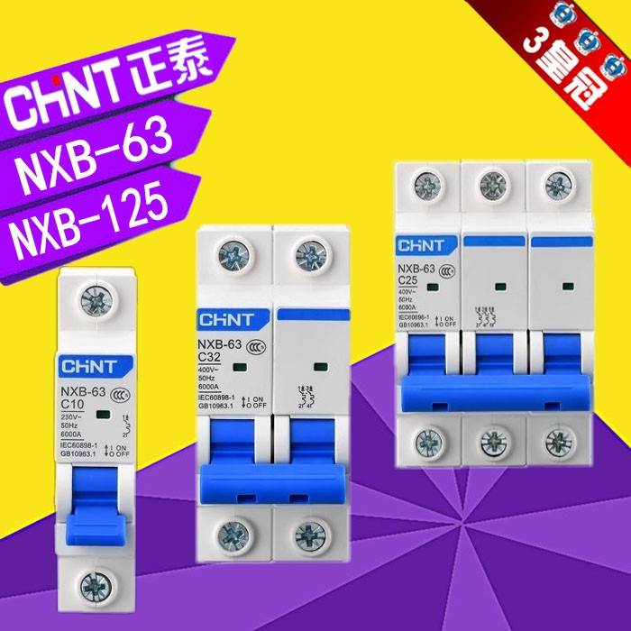 正泰NXB-63 125 C型1P 2P 3P 4P小型断路器10A16A20A 32A空气开关