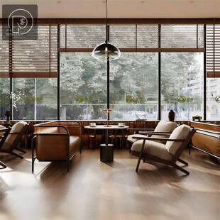 需定制售楼处洽谈卡座酒店民宿大堂接待藤编实木沙发样板房工厂家