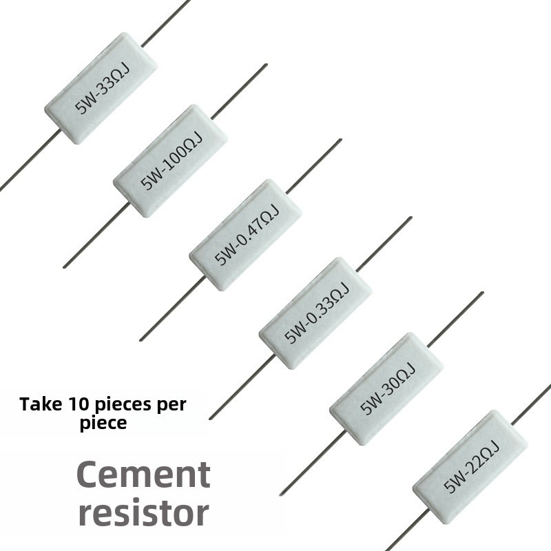 5W水泥电阻0.1 0.25 0.22 0.33 0.47 R5J 22 33 47 51 470欧姆100