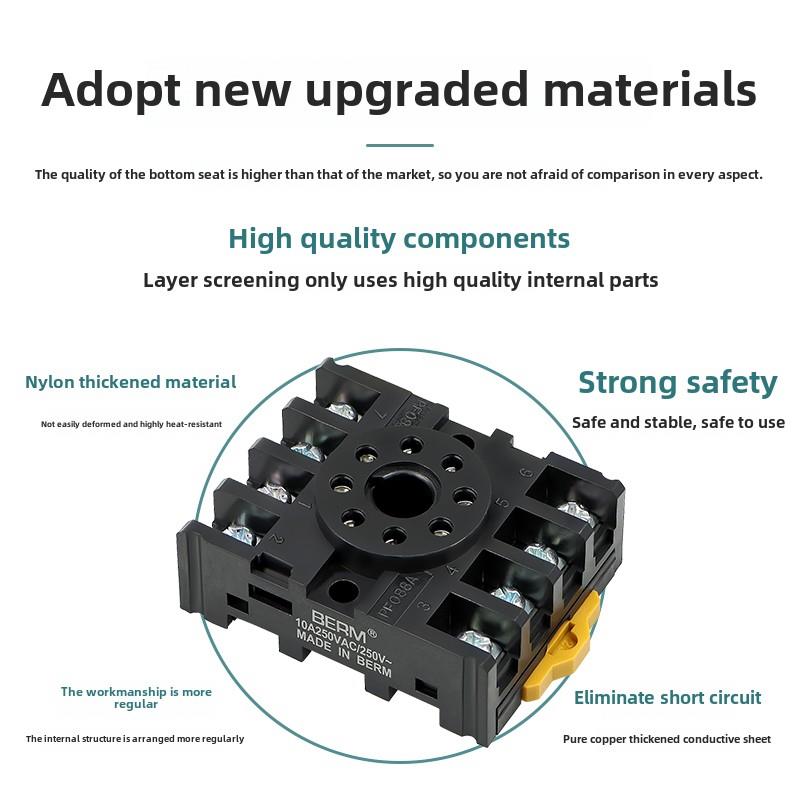 继电器底座Pyf08Aptf08A 8孔中间继电器底座适用于Hh52P My2Nhh54