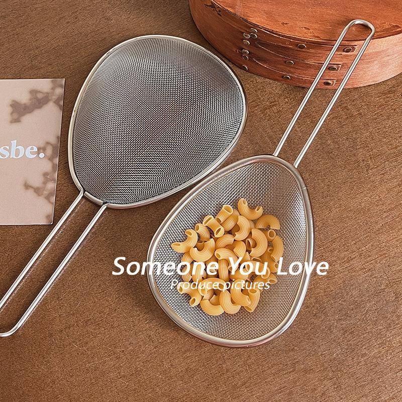 简约不锈钢漏勺过滤网拌面大号捞勺火锅隔油漏勺网筛面粉漏网勺