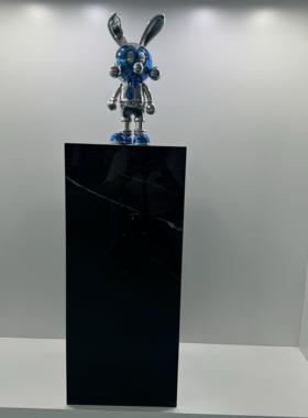 新款意式轻奢黑白根岩板摆件底座岩板花架酒店会所展厅展示台