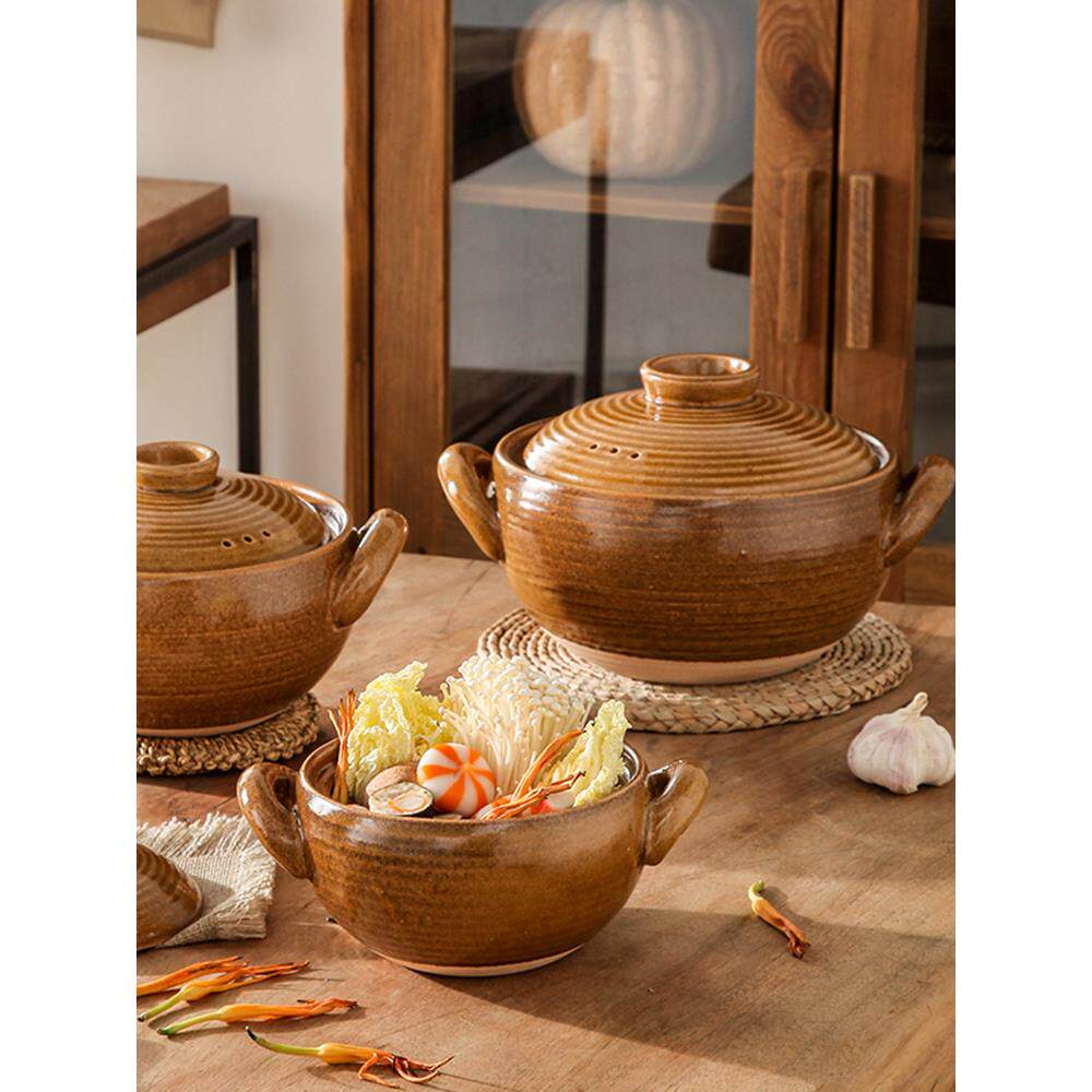 陶瓷砂锅家用煲汤炖锅大容量覆古燃气明火耐高温汤锅煲粥陶土砂锅