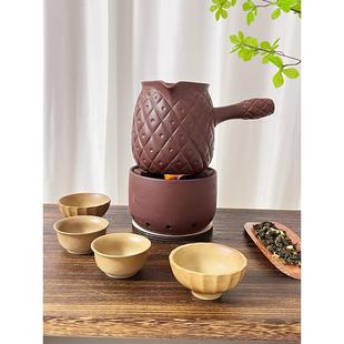 紫陶煮茶炉陶瓷烧水壶家用可干烧罐罐茶煮茶器围炉煮茶侧把壶明火
