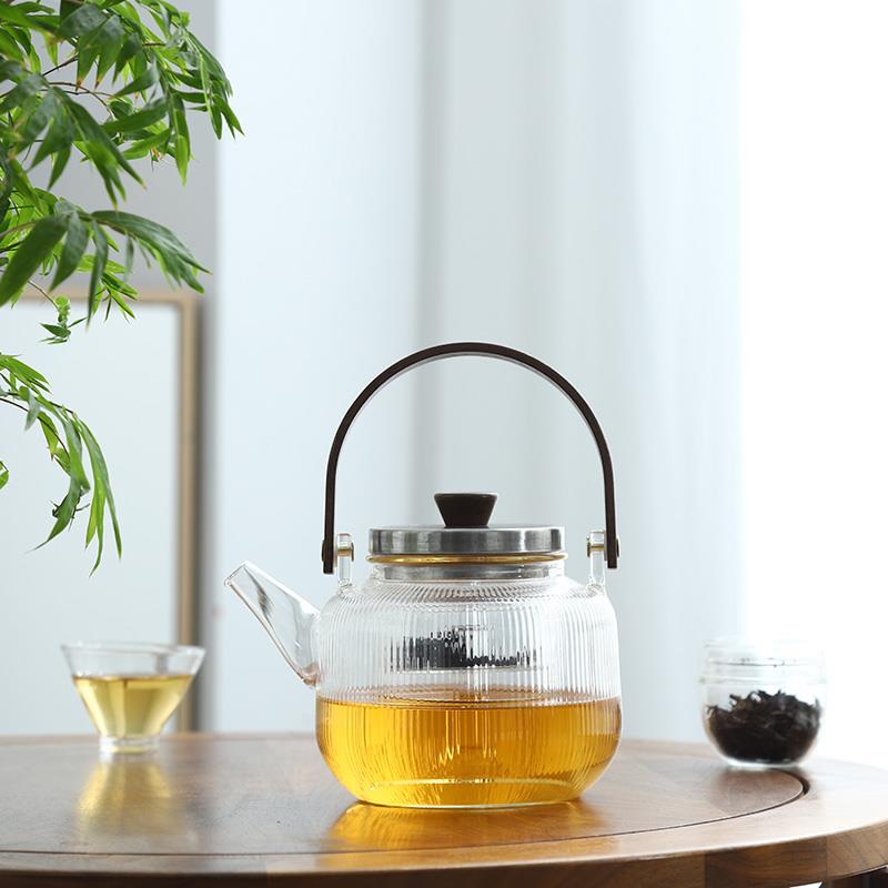 围炉煮茶壶耐热高温带过滤加厚玻璃泡茶壶茶水分离花茶壶茶具套装