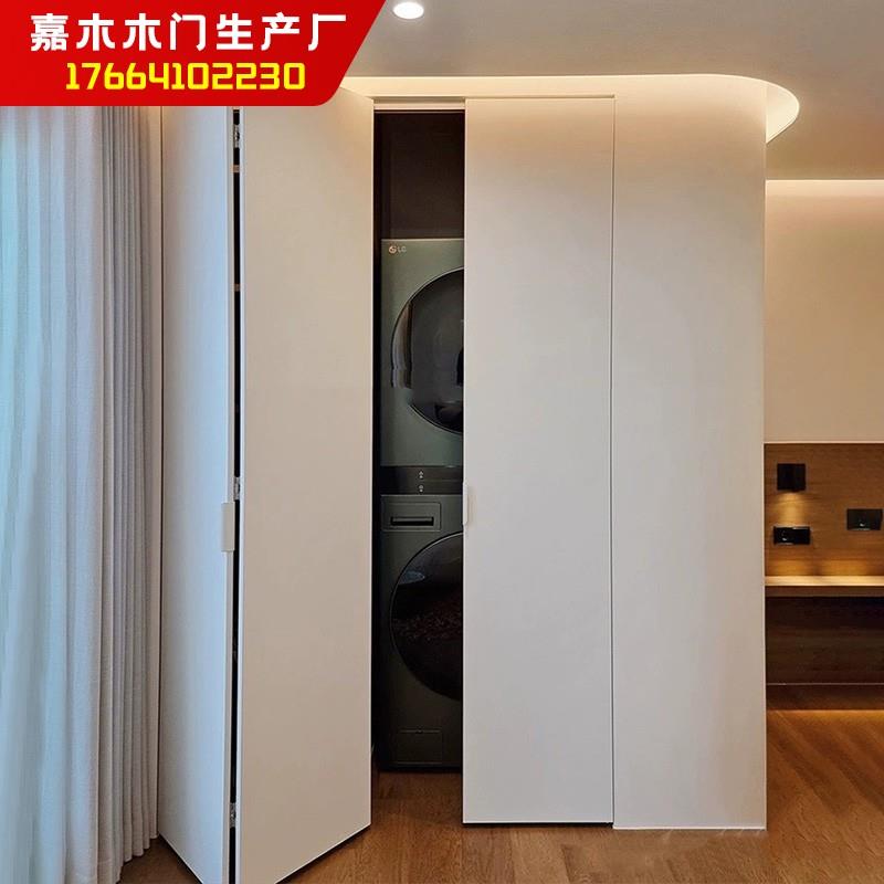 折叠门隔断门木质移门衣橱储物间壁橱门无轨推拉门平移衣柜折叠门
