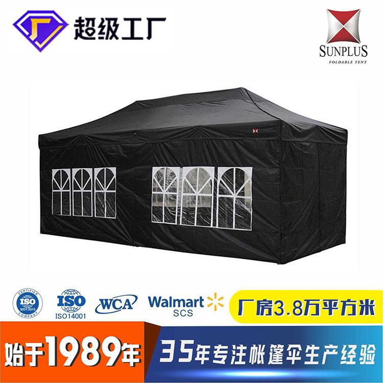 跨境户外帐篷折叠围布摆摊四角雨棚半透明罗马窗户艺术围布