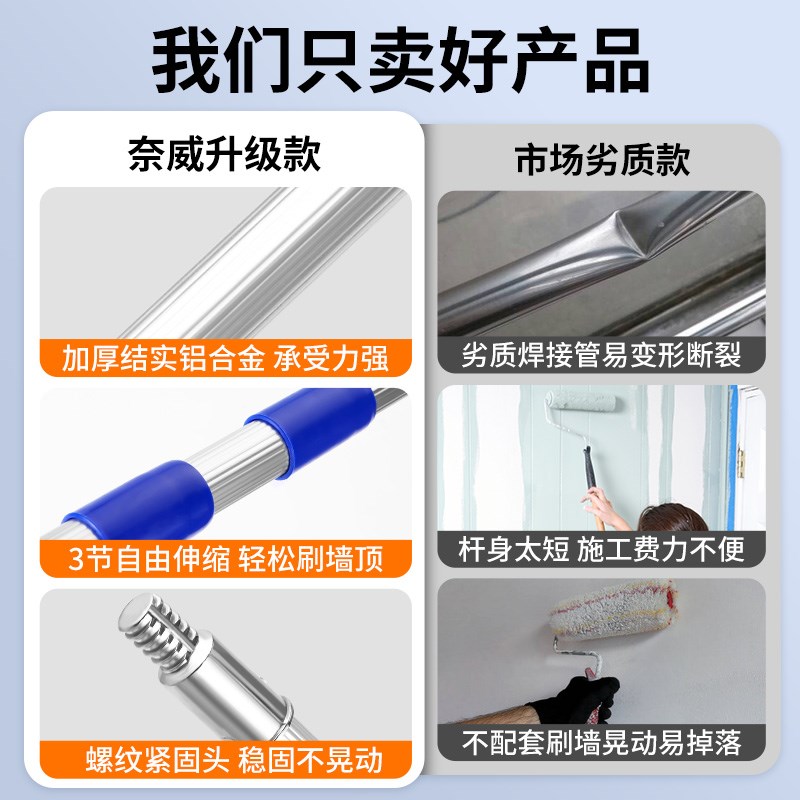 刷墙工具墙面加长油漆刷乳胶漆滚筒刷装修伸缩杆刷涂料刷托盘套装