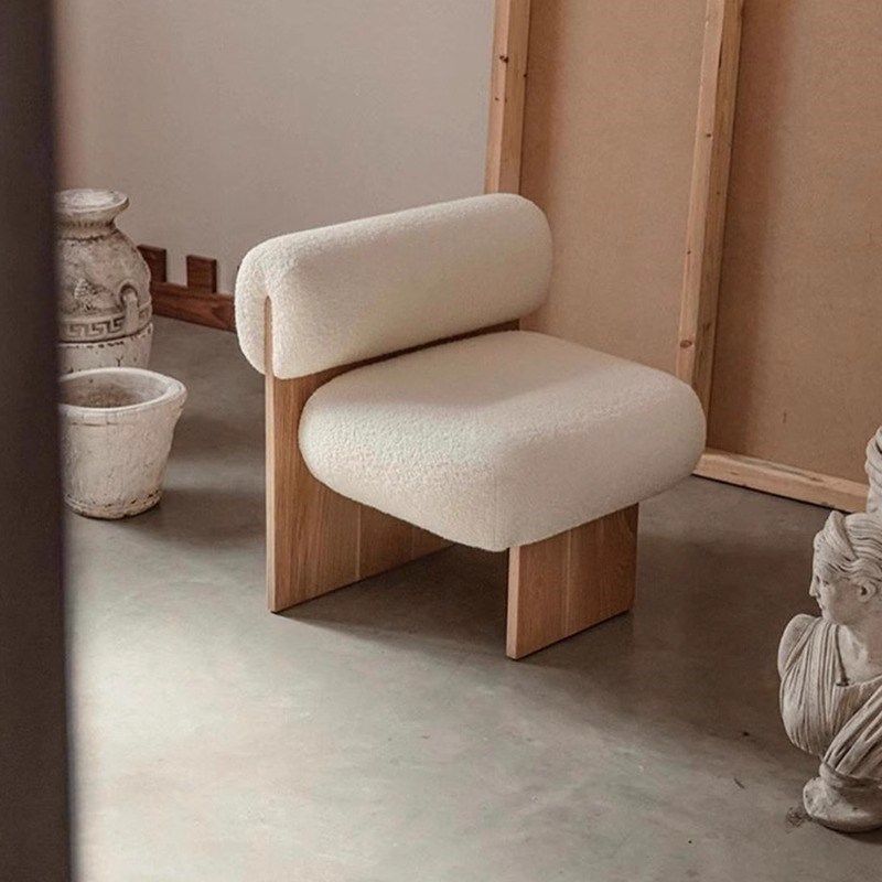 休闲单人沙发椅实木设计师极简中古侘寂羊羔毛北欧小户型客厅民宿,住宅家具,沙发椅,淘宝优惠券,粉丝福利购,淘宝优惠卷