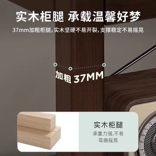 原木风客厅家用小桌子沙发边几小茶几实木腿小型置物架卧室床边柜