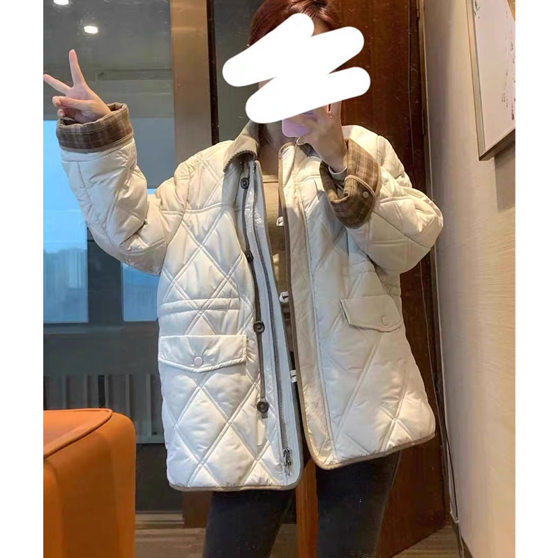 2-300斤胖mm大尺码女装菱格夹棉加厚棉服棉衣冬季宽松休闲百搭外