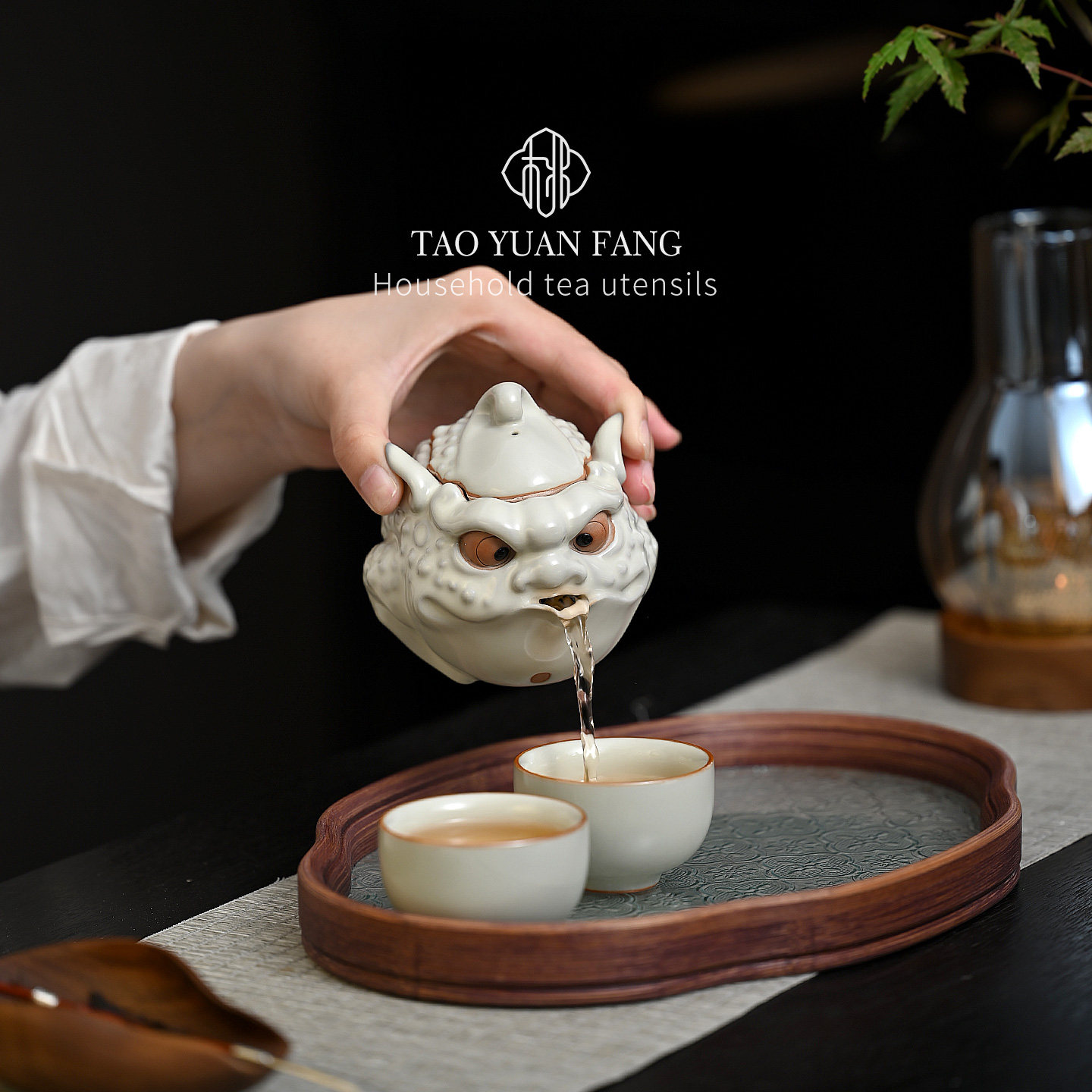 桃源坊金蟾汝窑茶壶单壶泡茶手抓壶宝瓶茶具个性创意搞怪稀奇古怪