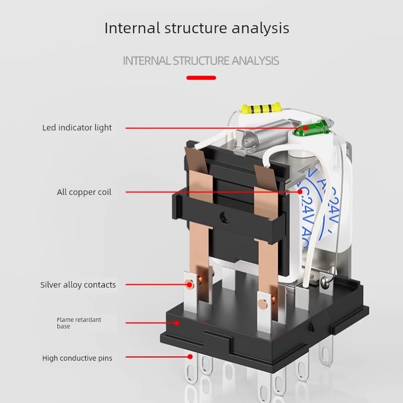 中小型电磁继电器12V Dc 14英尺220V Ac Hh52P-L 62Pl小型8英尺12