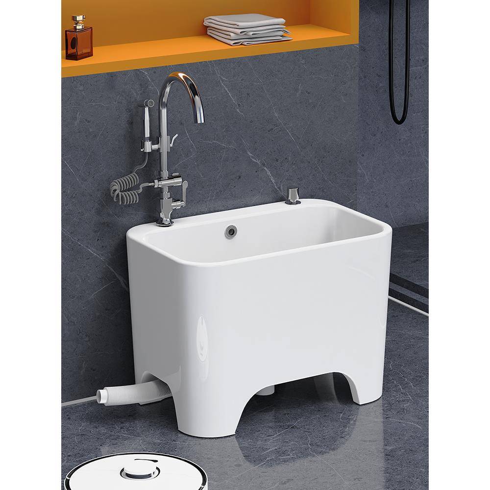 家用阳台陶瓷洗拖把池大号户外一体拖布池高脚带孔坐式水龙头地盆