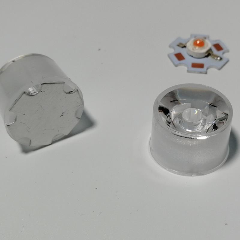 1W3W5W大功率LED灯珠防水一体透镜30°60°90度20MM聚光透镜DIY灯