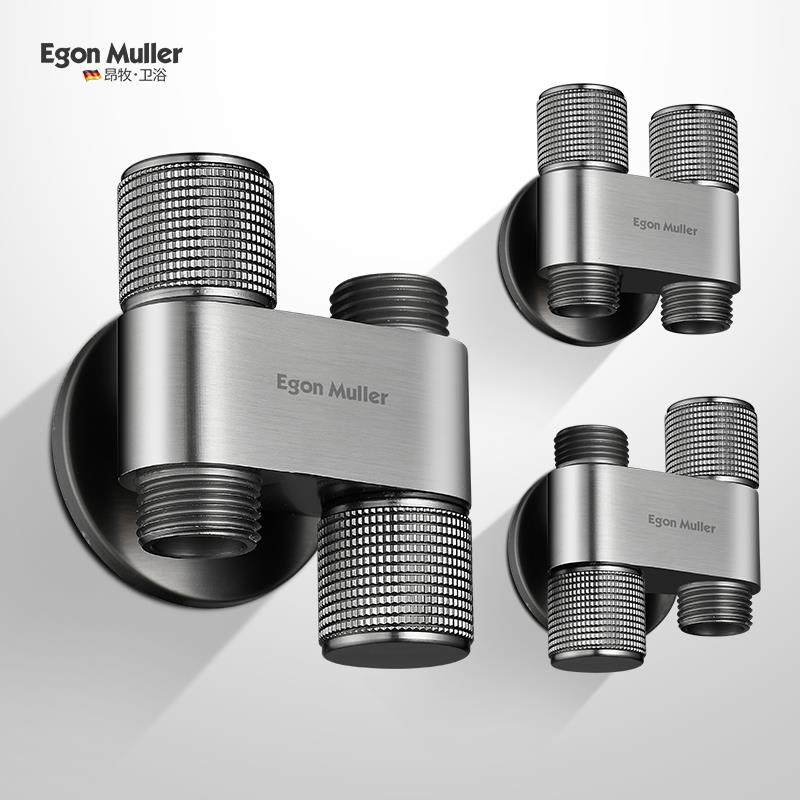 全铜加厚角阀一进二出三通分水阀一分二水阀双头双出水龙头三角阀