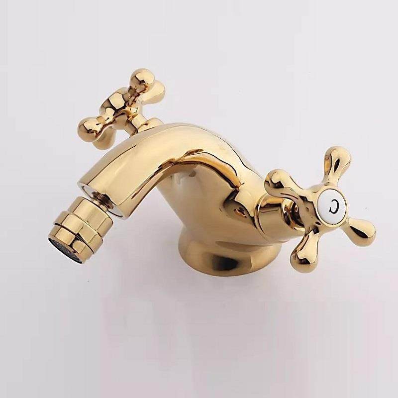 全铜金色冲洗器妇洗器龙头净身器龙头净身盆龙头单把单孔冷热龙头