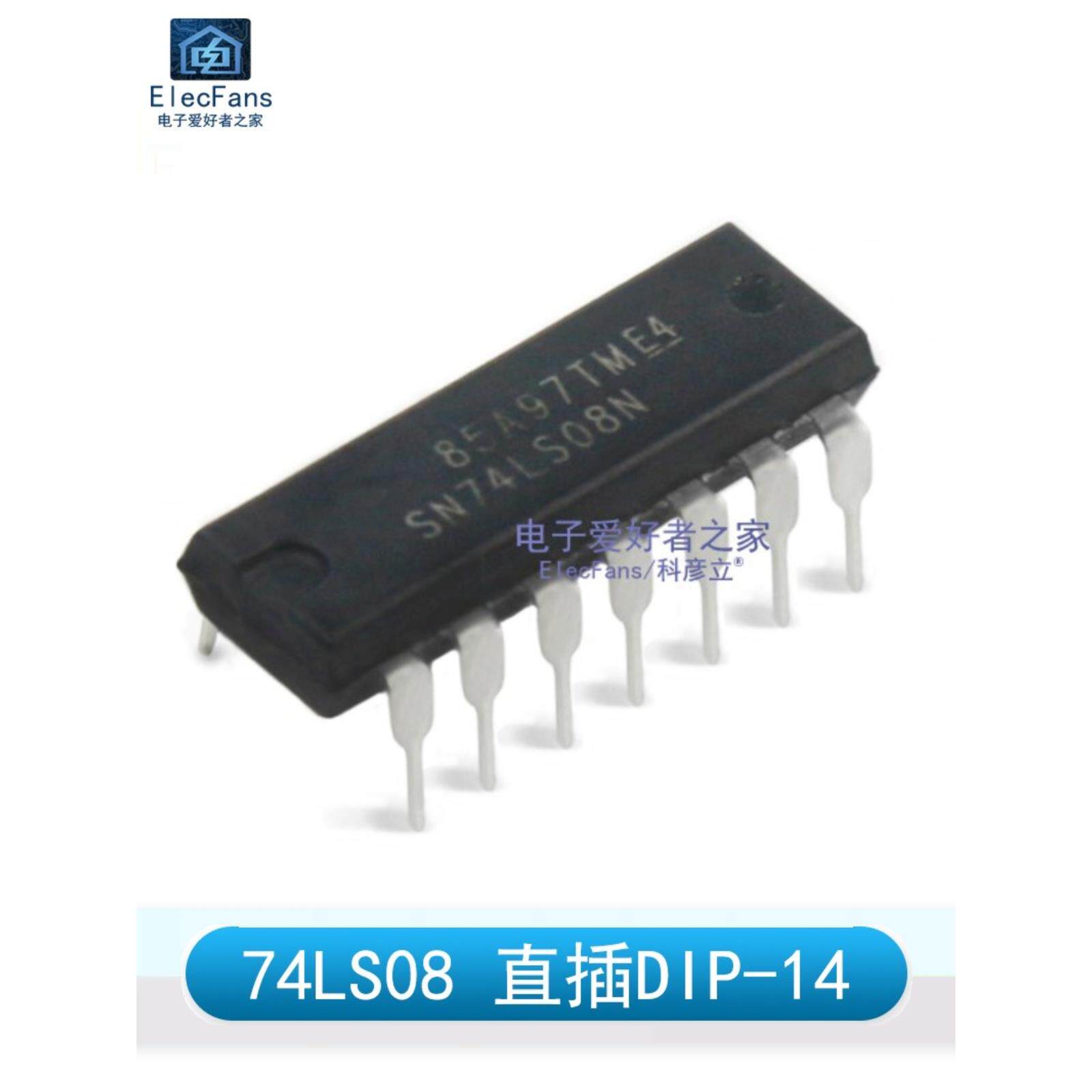 （2片）直接插头74Ls08 Dip-14四路2输入正极和门逻辑Ic芯片Sn74L