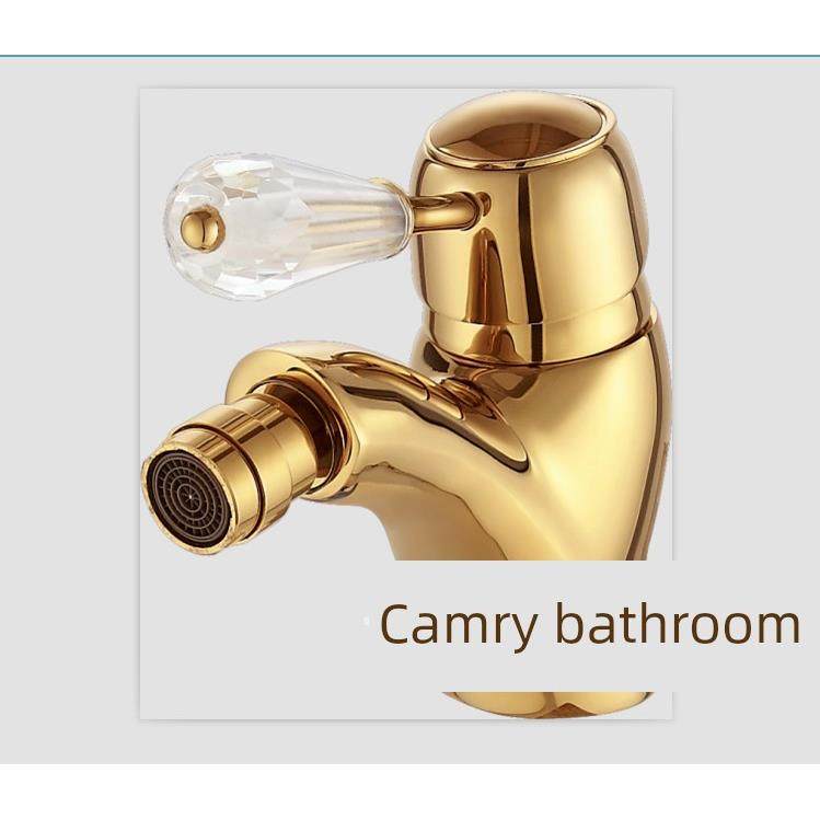 全铜金色冲洗器妇洗器龙头净身器龙头净身盆龙头单把单孔冷热龙头