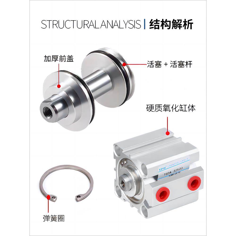 TPM朝日气动薄型气缸TSDA20/25/32/40/50/63/80X20X30X50X60X70