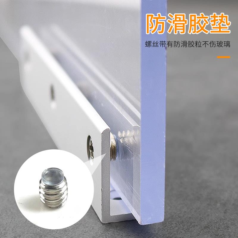 铝合金玻璃层板夹子木板连接卡扣加固承重酒整体橱柜隔板固定托架