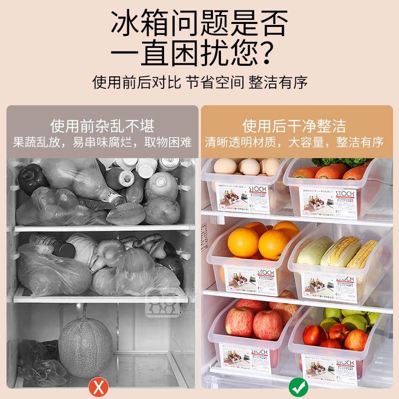 抽屉式冰箱收纳盒食品级保鲜盒分类厨房整理神器蔬菜鸡蛋储物盒子