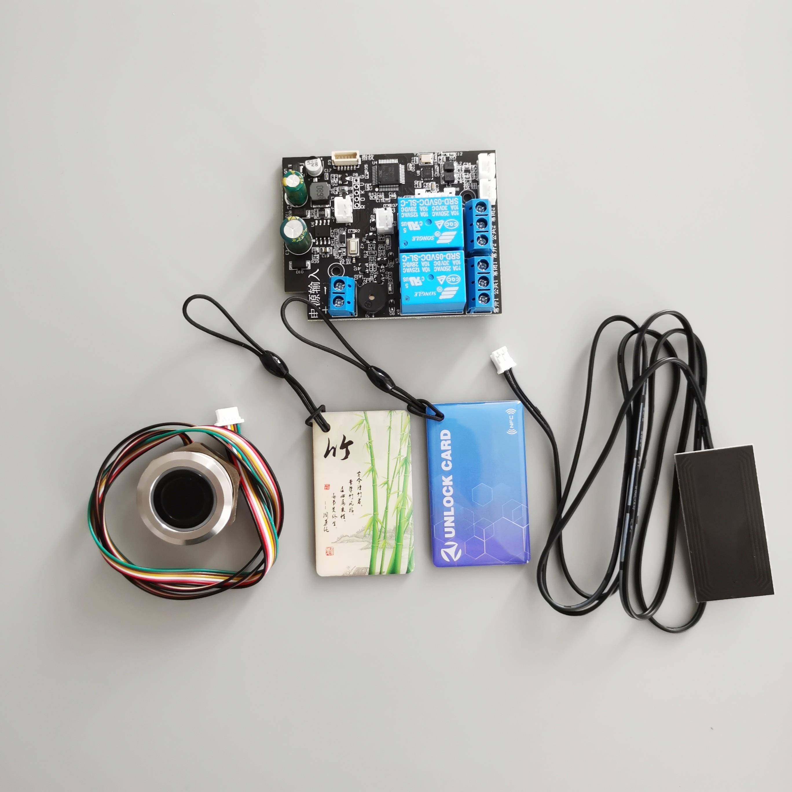 叉车电瓶车汽车一键启动 指纹刷卡NFC改装控制板 双路继电器