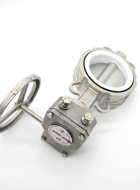 全不锈钢30416L四氟涡轮对夹手动碟蝶阀软密封D371F-106PDN658100