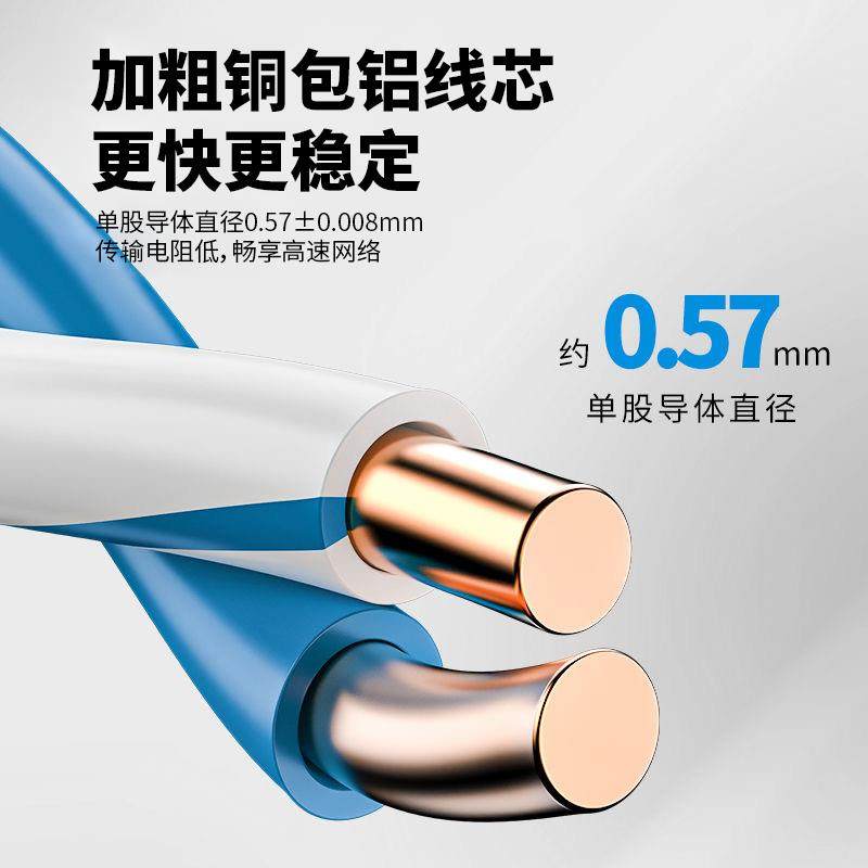 室外家用8芯六类网线户外超五类宽带网络线防水防晒监控POE双绞线