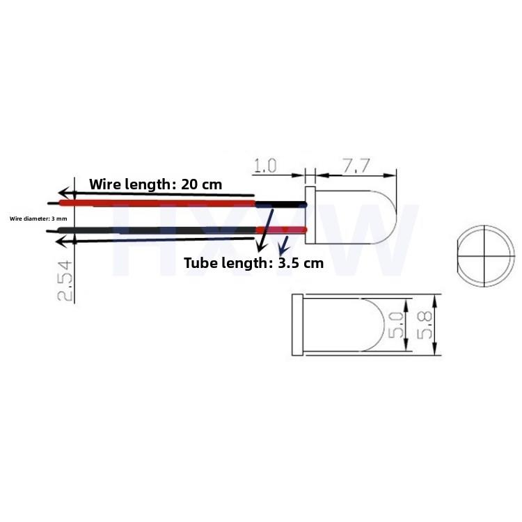 3V6V12V24V36V带线发光二极管5mm单闪LED灯珠自动闪烁模型闪光灯