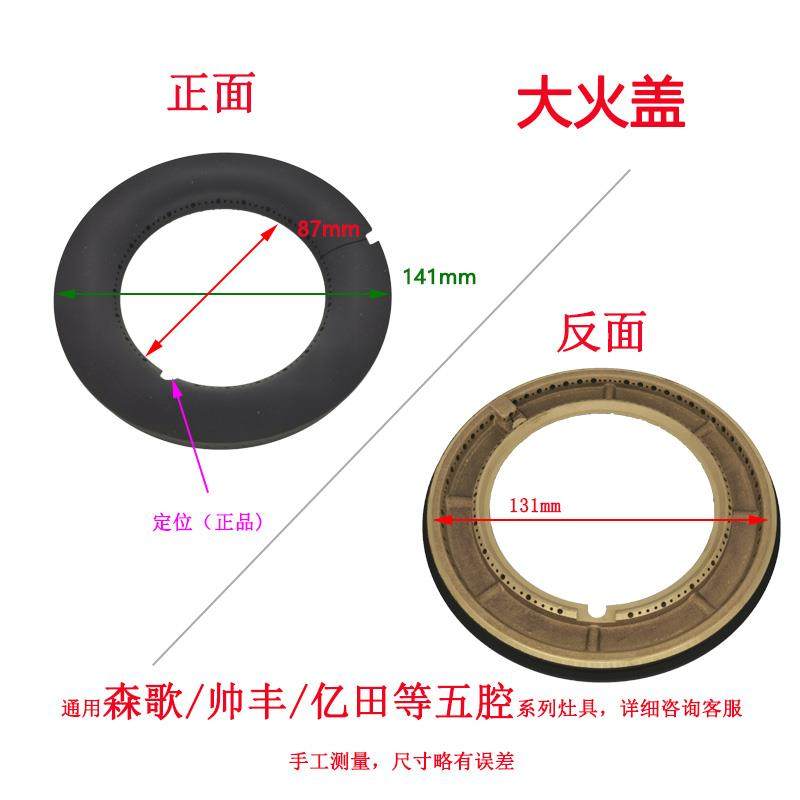 适用森歌帅丰亿田集成灶瓦斯炉配件分火器火盖炉头底座五腔索米款