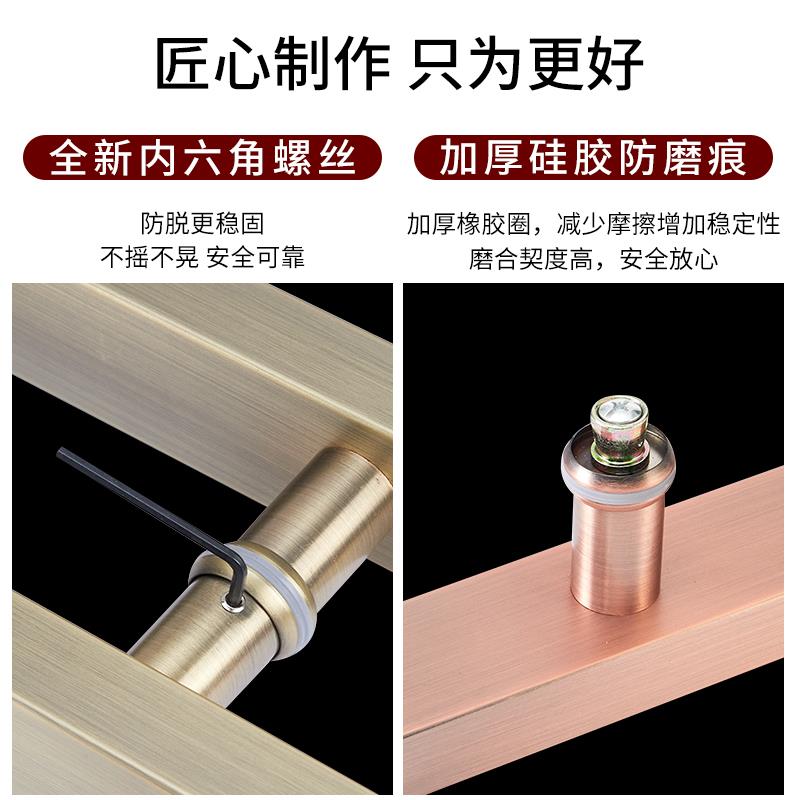 玻璃门拉手不锈钢把手长条酒店大门扶手古铜手柄黑色握把木门中式