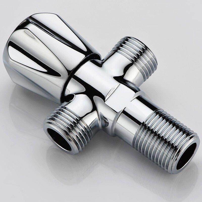 全铜角阀一进二出三通分水器带开关4分马桶进水阀门双出水止水阀