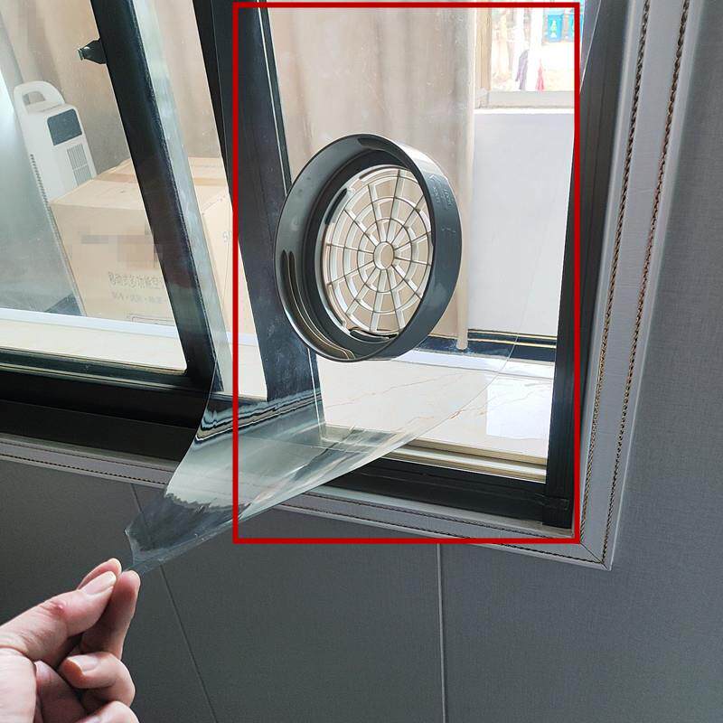 免开孔新科移动空调窗板密封罩推拉窗平开门帘钢丝骨架排风管配件