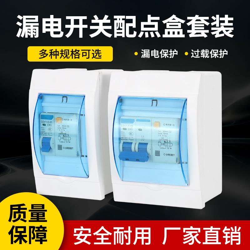漏电保护器DZ47LE63A2P漏保开关家用220V开关套装+盒总闸3P配电箱