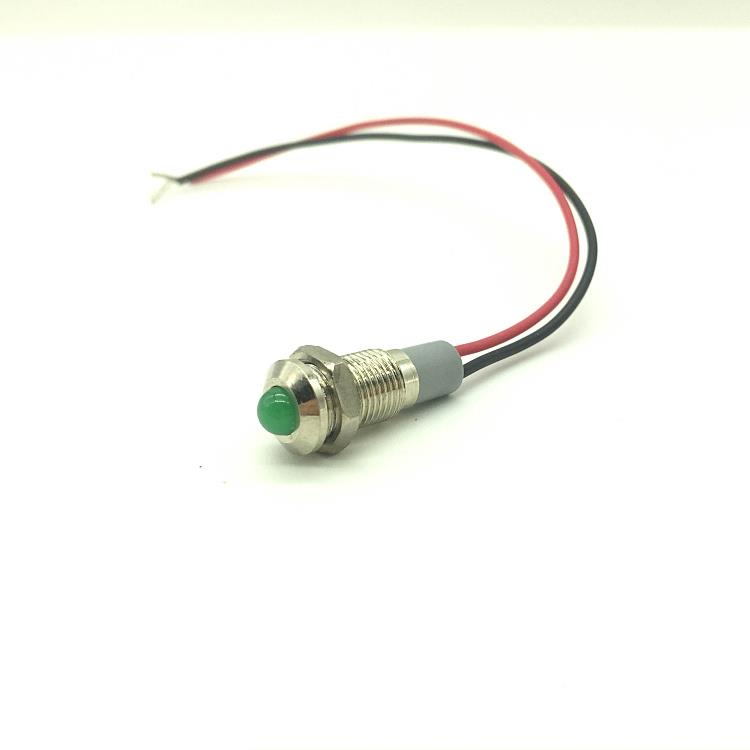 金属电源指示灯FF8F-LED/L/N信号灯 开孔8mm平面凸头 3V6V12V24V