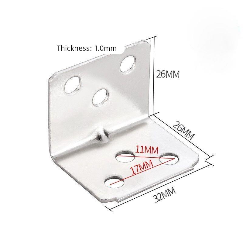 304不锈钢加厚角码90度直角固定器三角铁支架l型层板托五金连接件