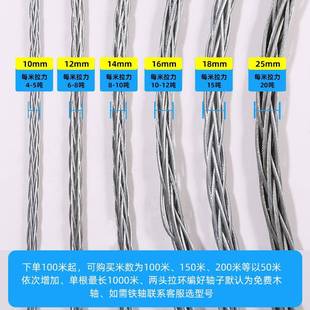 防扭钢丝牵引绳国标热浸镀锌绞磨机专用网套连接器电力拉电缆钢丝