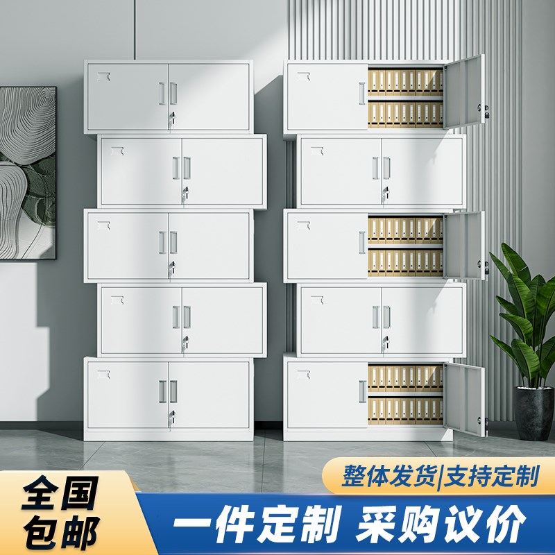 分体五节档案柜办公室铁皮文件柜财务凭证柜储Q物柜矮柜分层铁皮