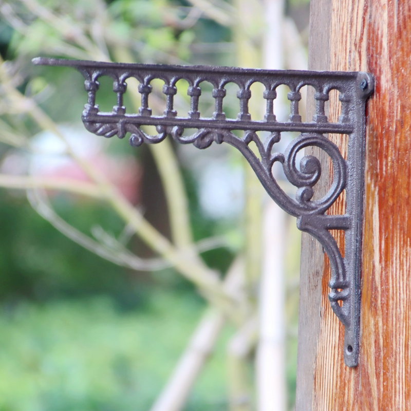 欧式复古三角铸铁支撑架墙上层板托承重吊柜N一字隔板托架置物直