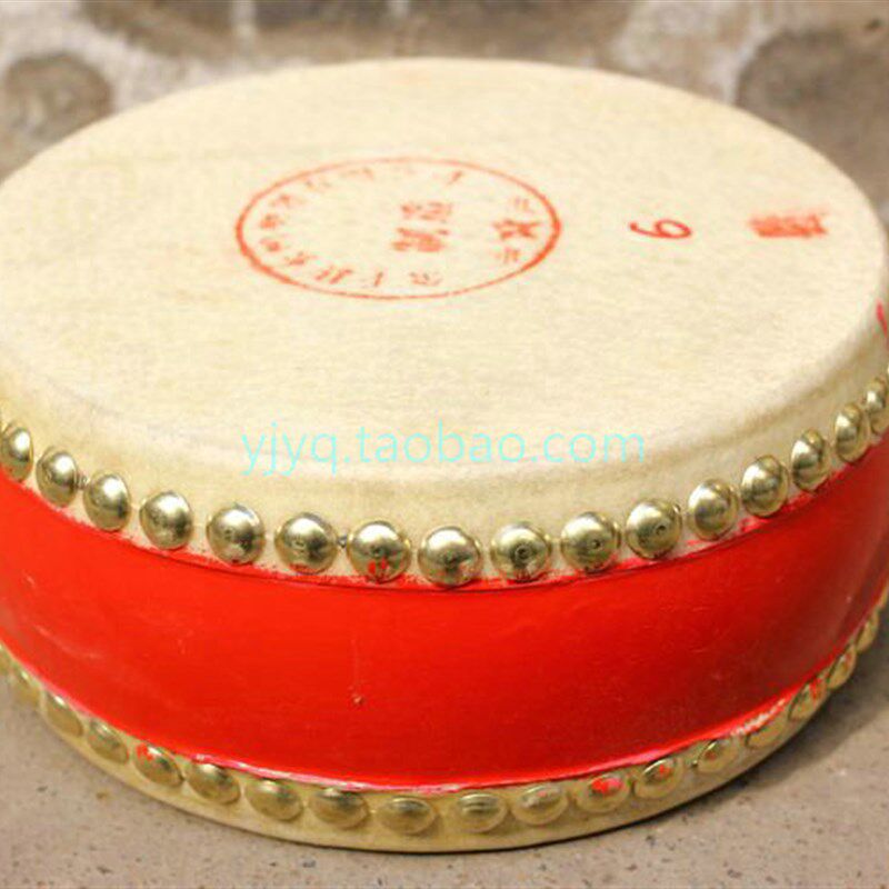 江西中高音扁鼓红鼓 头层牛皮鼓战鼓 道士鼓道场法事鼓 5寸6寸7寸