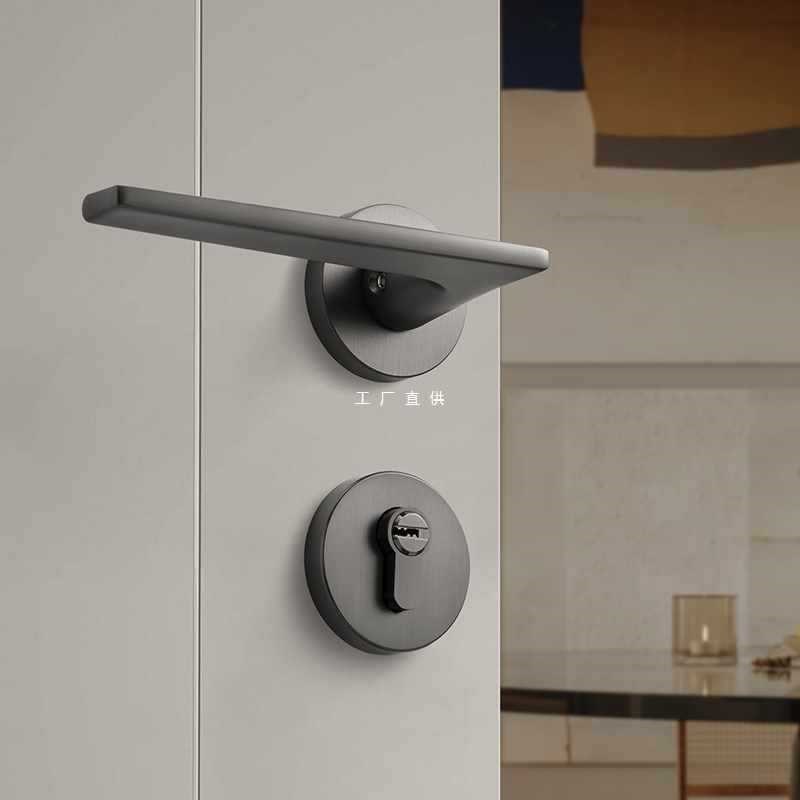 室内家用房门锁卧室木门把手静音磁J吸分体锁卫生间执手锁具