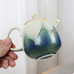 复古粗陶功夫茶具过滤泡茶器小单壶 陶瓷茶壶单个家用大号创意日式