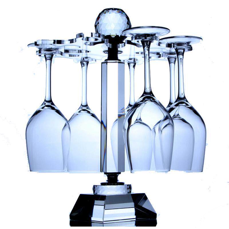 水晶玻高000016璃加架高旋转倒档红酒杯 脚杯 葡萄酒杯醒酒器套装